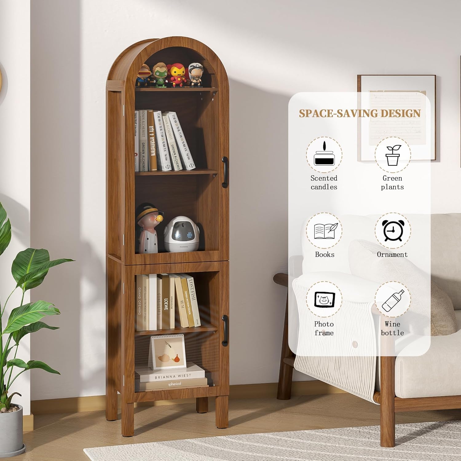 Amazon.com: Lxsxlome 64'' Arched Display Cabinet with Acrylic