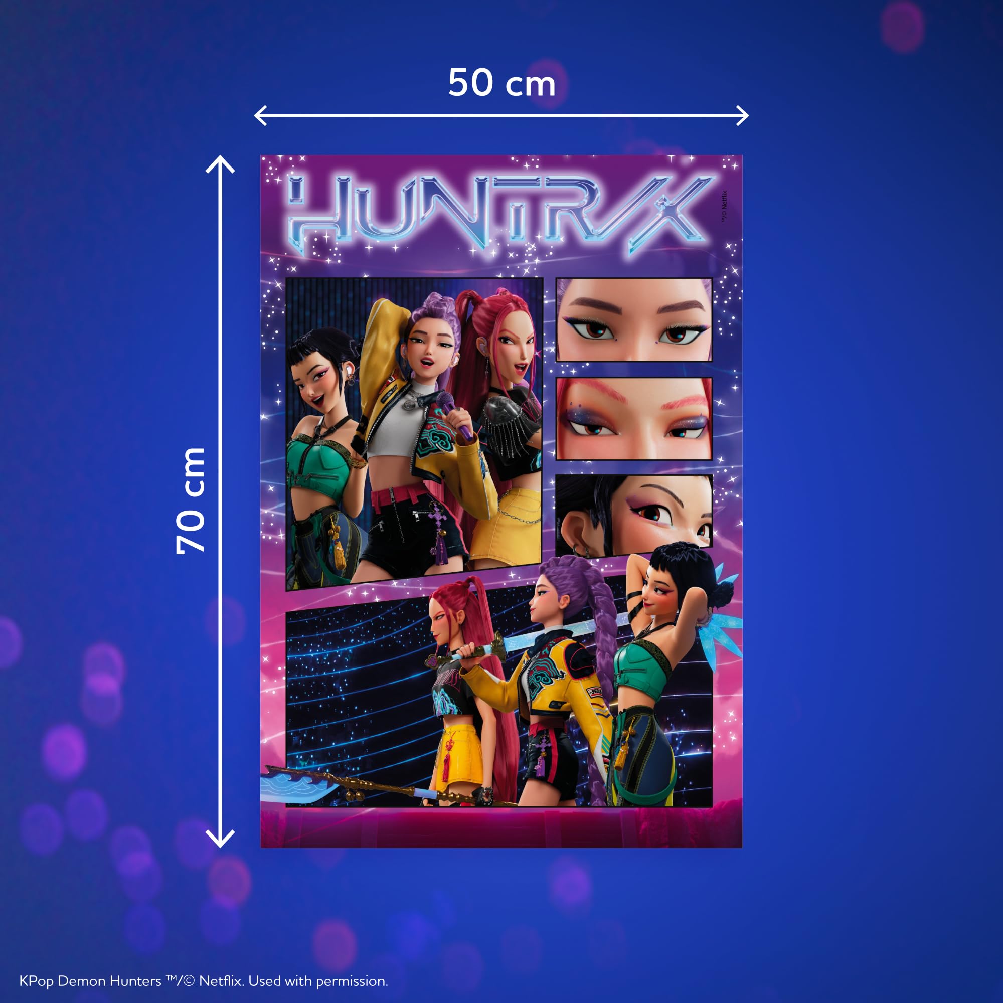 Clementoni Puzzle 1000 Pezzi per Adulti e Ragazzi, Illustrazione con Tema K-pop Demon Hunters, Idea Regalo, Made in Italy, 70x50 cm, Poster Incluso, 37125