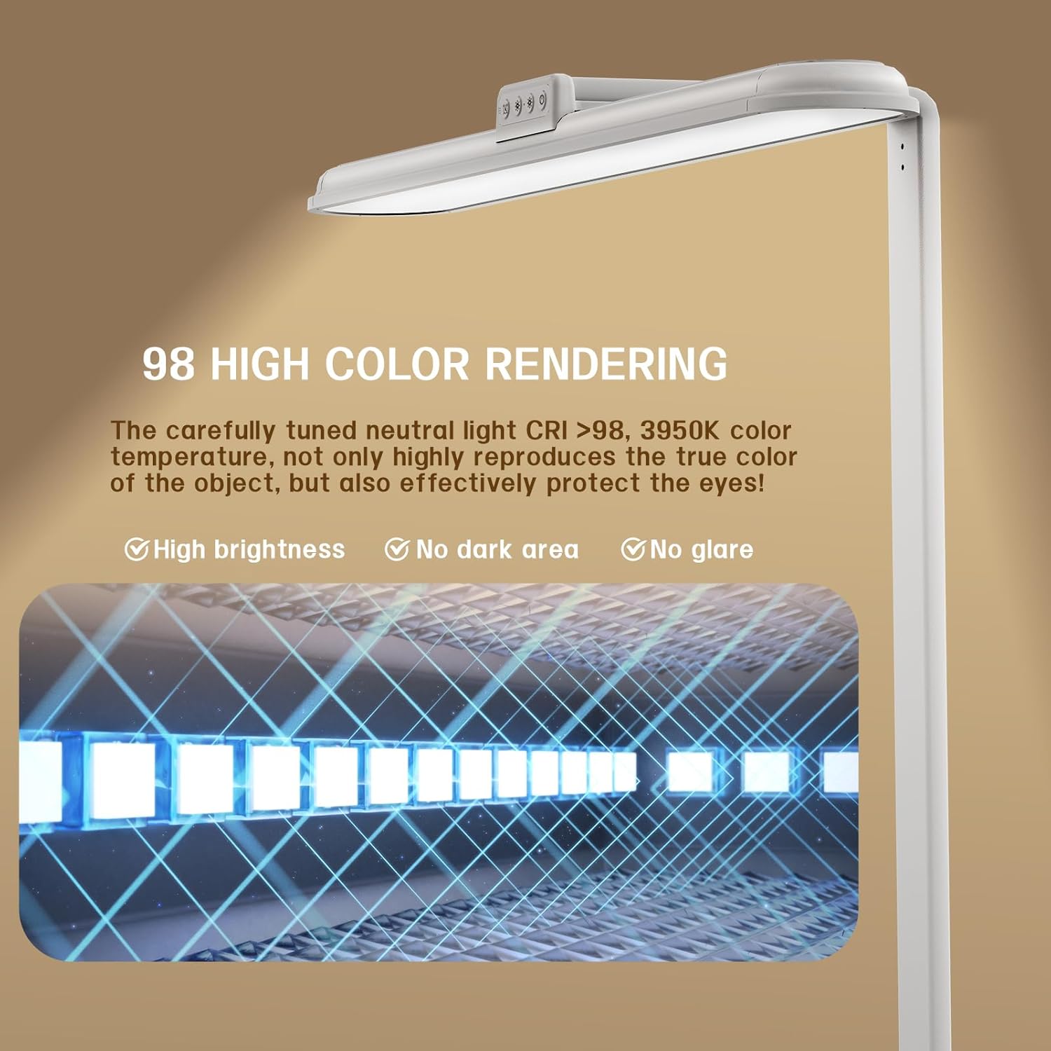 LED Desk Lamp for Home Office, Double Head Desk Lamp,24W Dimmable Desk Light 5 Color 5 Brightness Levels Office Lamp, Adjustable Gooseneck Office Light Eye Protection (White-Large Desk lamp) - Image 5