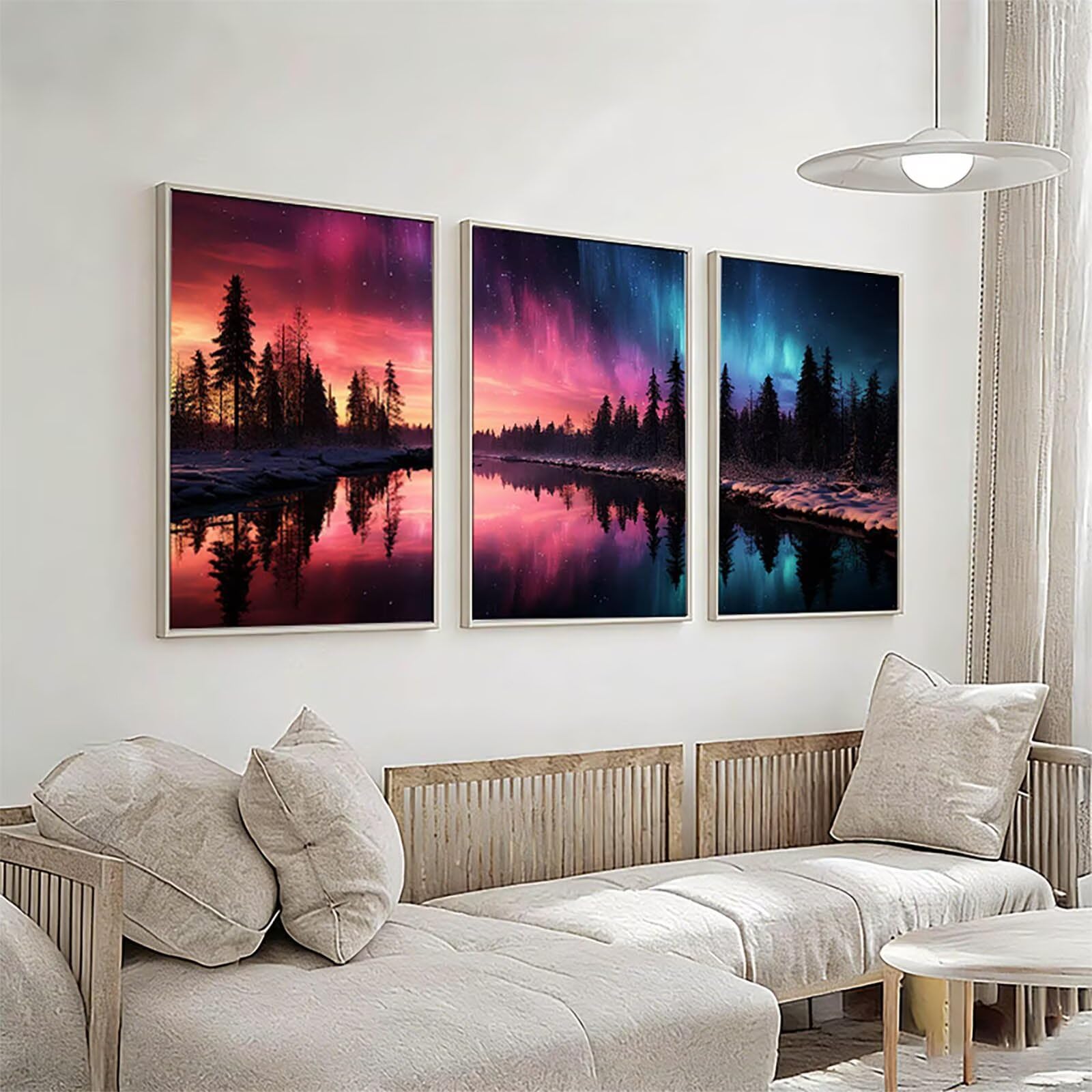 Diamond Painting 3-częściowy zestaw do malowania diamentami Aurora, rozmarzony, kwadratowy, kryształowy, dla dorosłych, mozaika, zestaw do majsterkowania, kreatywny zestaw do dekoracji domu, 60 x 90