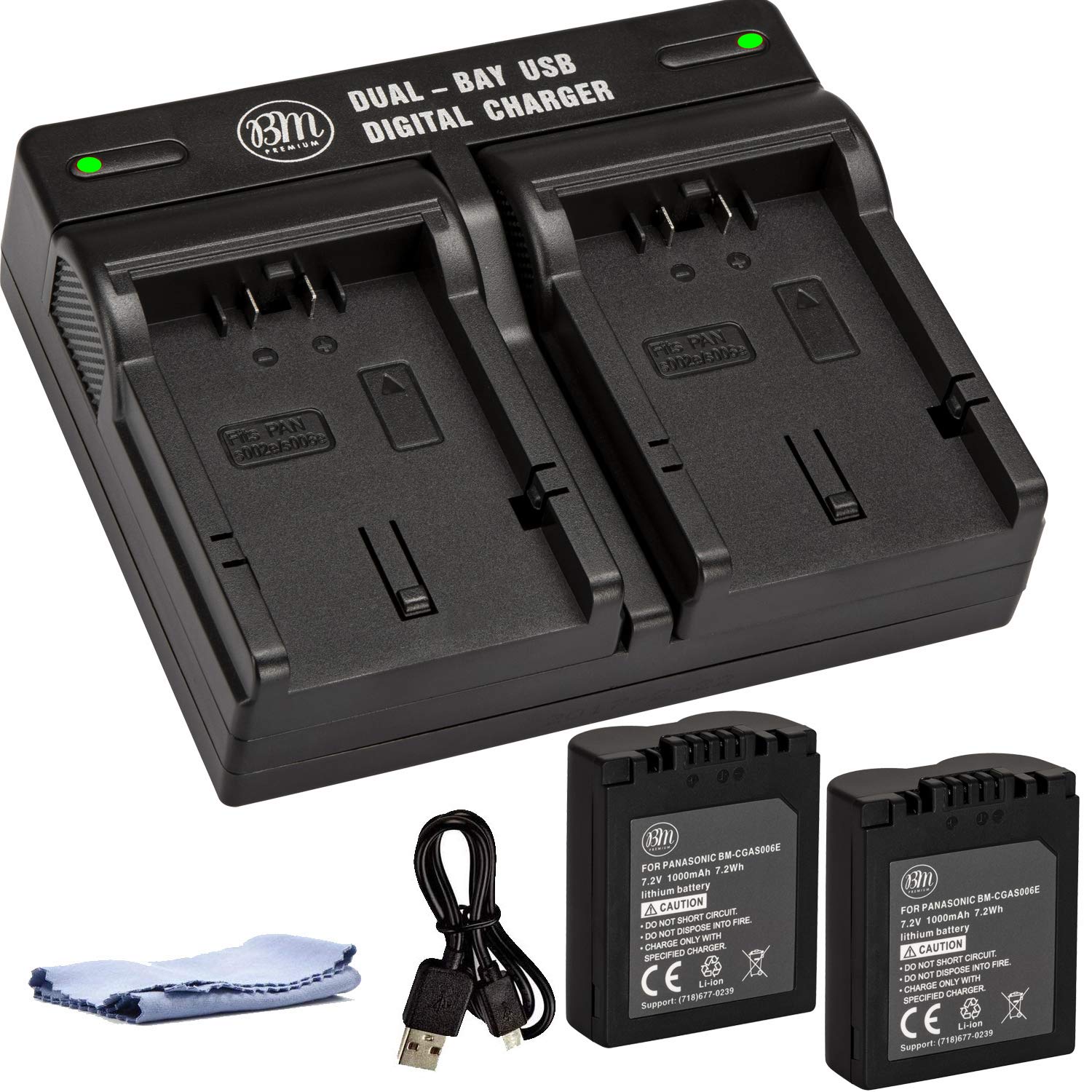 Amazon.com: BM Premium Pack of 2 CGA-S006 Batteries and Dual 