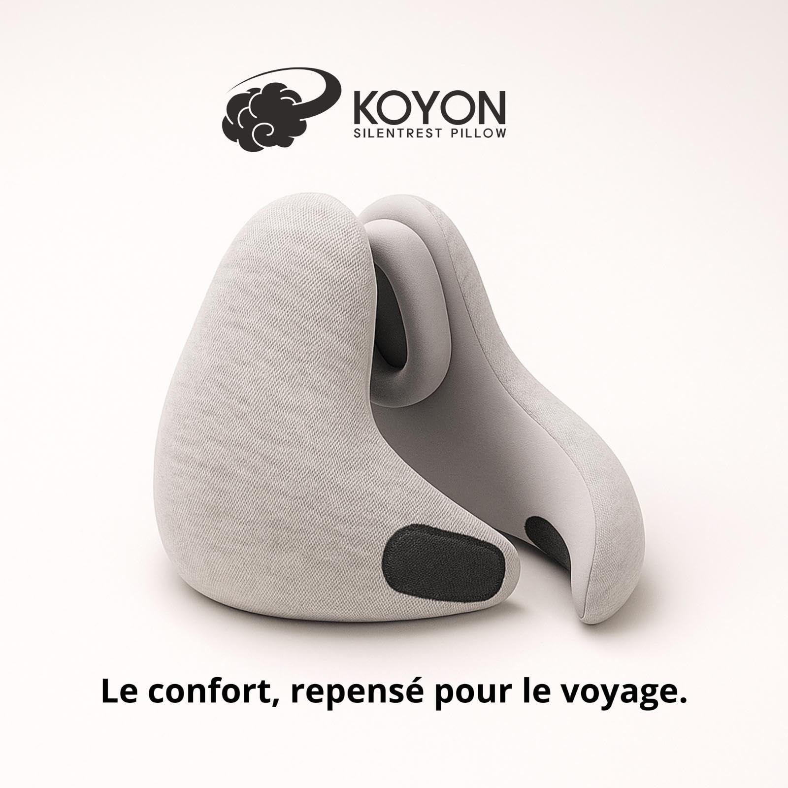 Silentrest Oreiller de Voyage Mémoire de Forme | Coussin Cervical Ergonomique Réduction du Bruit | Léger & Portable avec Sac de Transport | Idéal Avion, Bureau et Maison