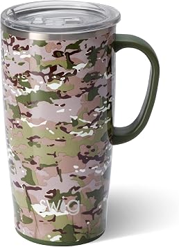 Swig Life 22oz Travel Mug, Insulated Tumbler with Handle and Lid, Cup Holder Friendly, Dishwasher Safe, Stainless Steel, Travel Coffee Cup, Insulated Mug with Lid Duty Calls