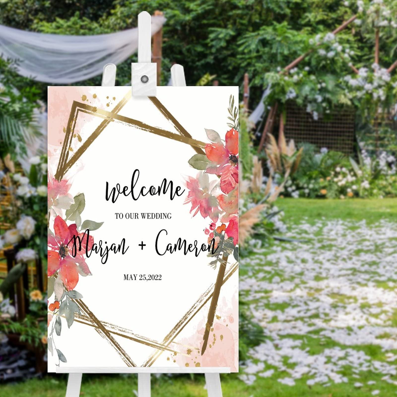 Panneau de bienvenue mariage bois pour décorer une réception champêtre et chaleureuse