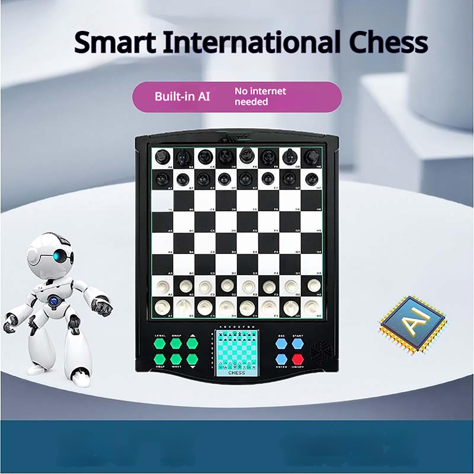 COYEUX Échiquier Électronique Intelligent, Ordinateur Déchecs Interactif avec Écran LCD, Utilisation Simple pour Les Débutants, Idéal pour Les Soirées Dentraînement en Famille, Les Voyages Et Les