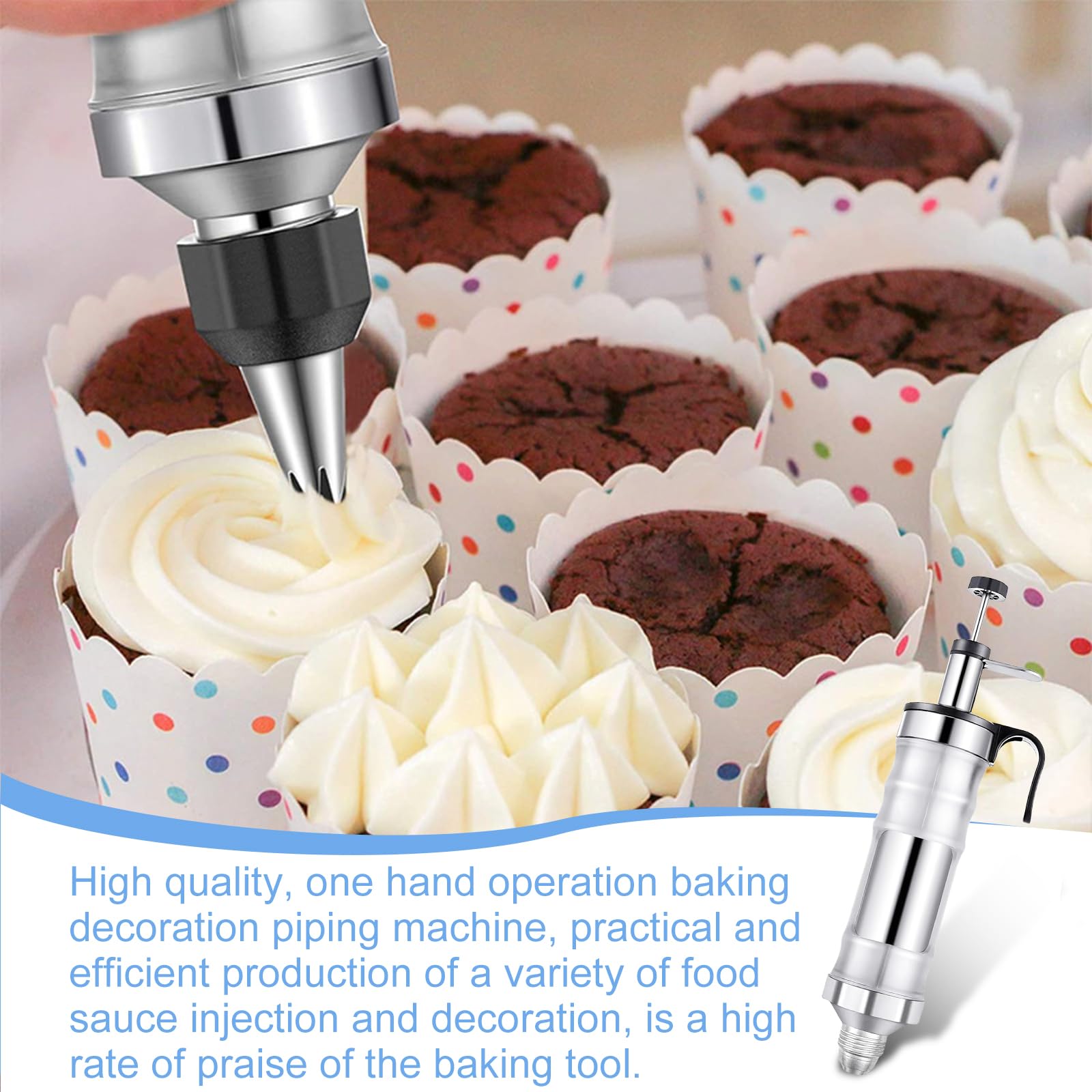 Lot de 34 seringues à gâteau en acier inoxydable - 20 douilles professionnelles - Réutilisables - Accessoires de pâtisserie pour décoration de gâteaux, beignets, cupcakes, pâtisseries