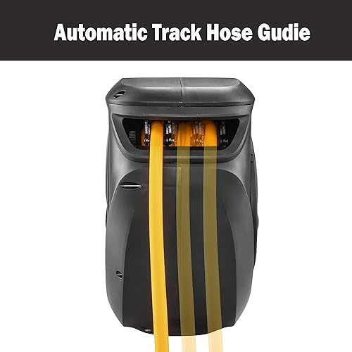 Miniatura 4 de AIRZILLA Carrete de manguera de aire retráctil de 38 pulgadas x 50 pies, manguera de aire híbrida flexible, carrete de manguera de compresor de aire