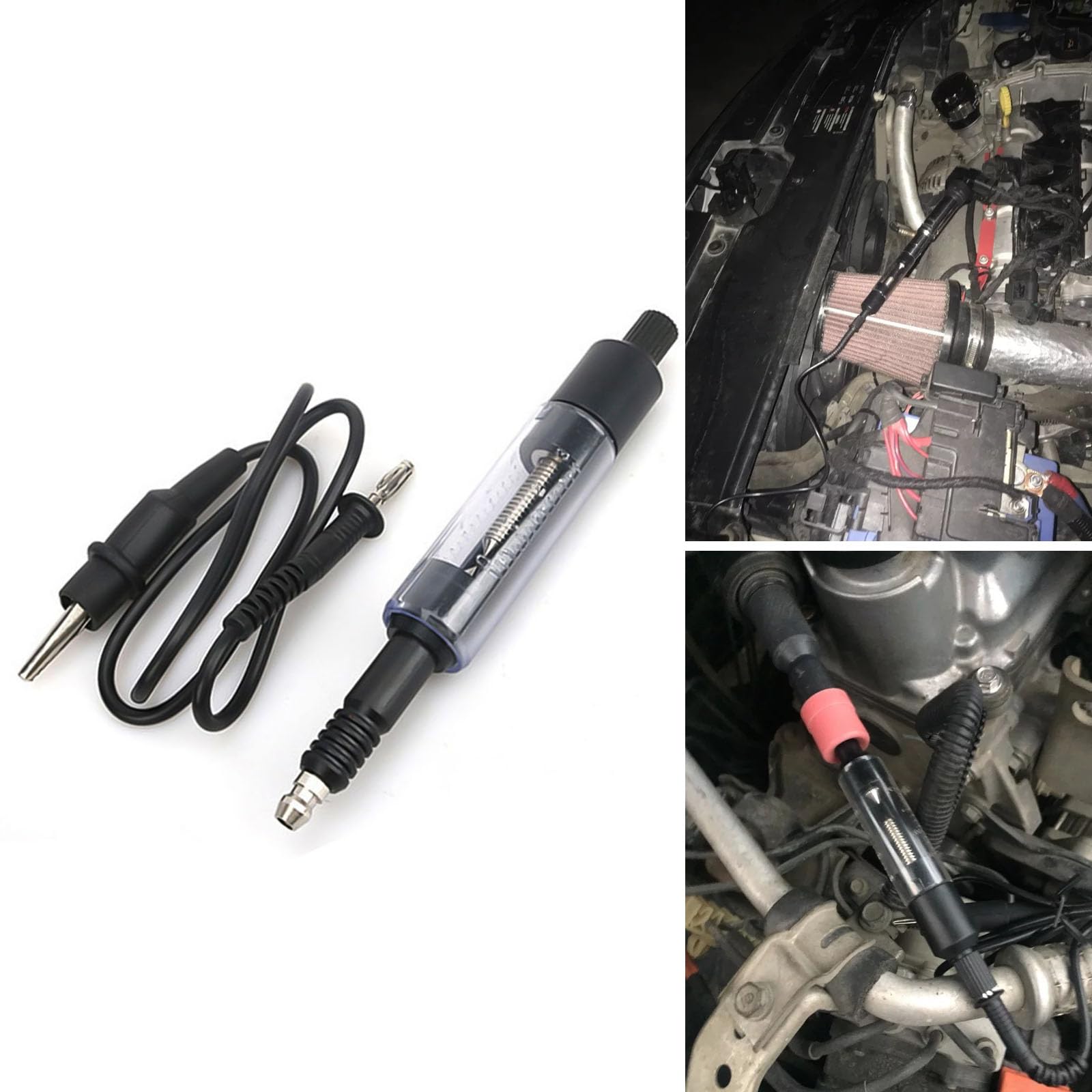 Tester di Accensione,Tester di Candele di Accensione,Strumento Bobina di Accensione,Tester Candela del Motore,per Auto,Motociclette,Camion,Falciatrici per Erba,Nero