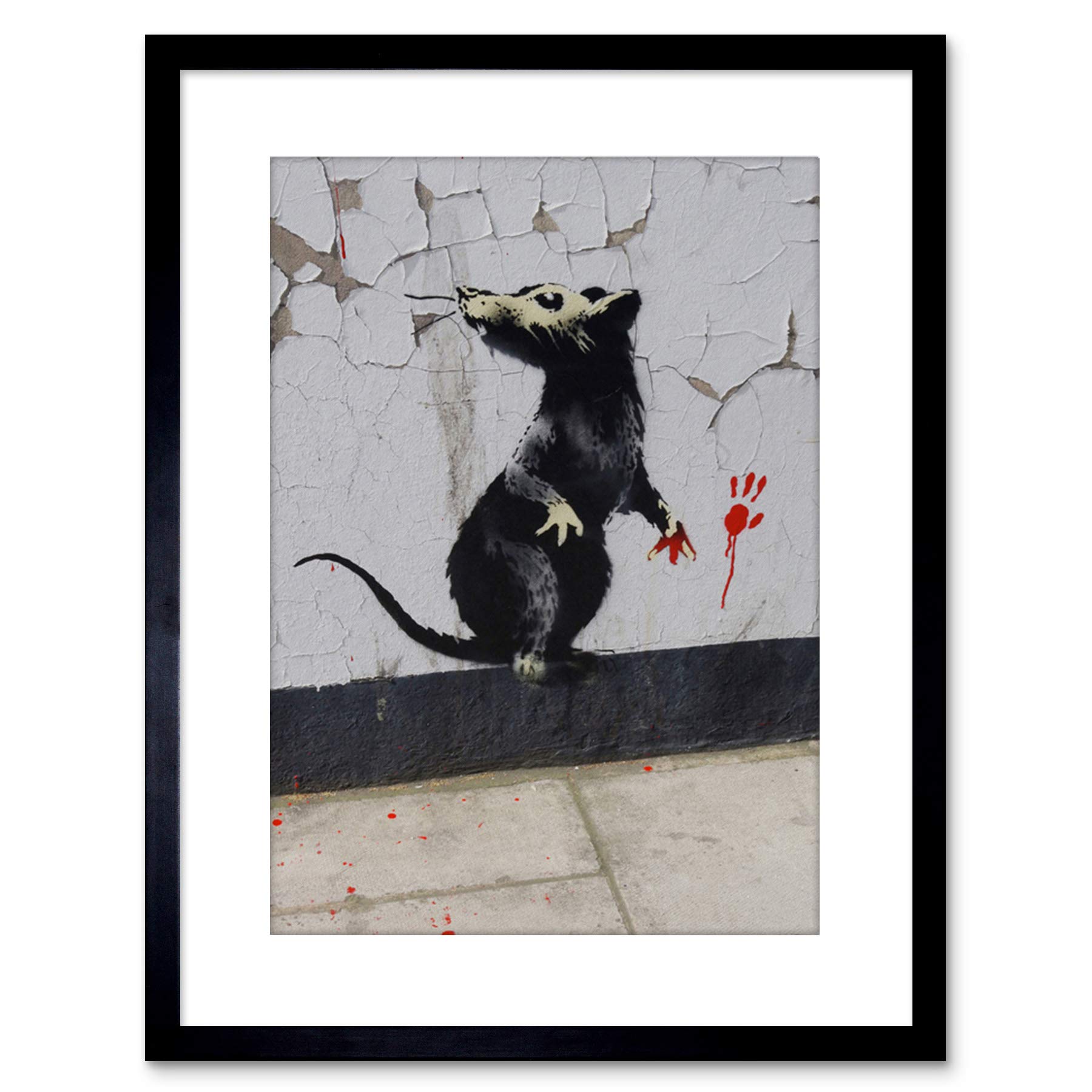 Wee Blue Coo Banksy Rat Detail Graffiti Street Art 9x7'' Framed Art Print F97x13822