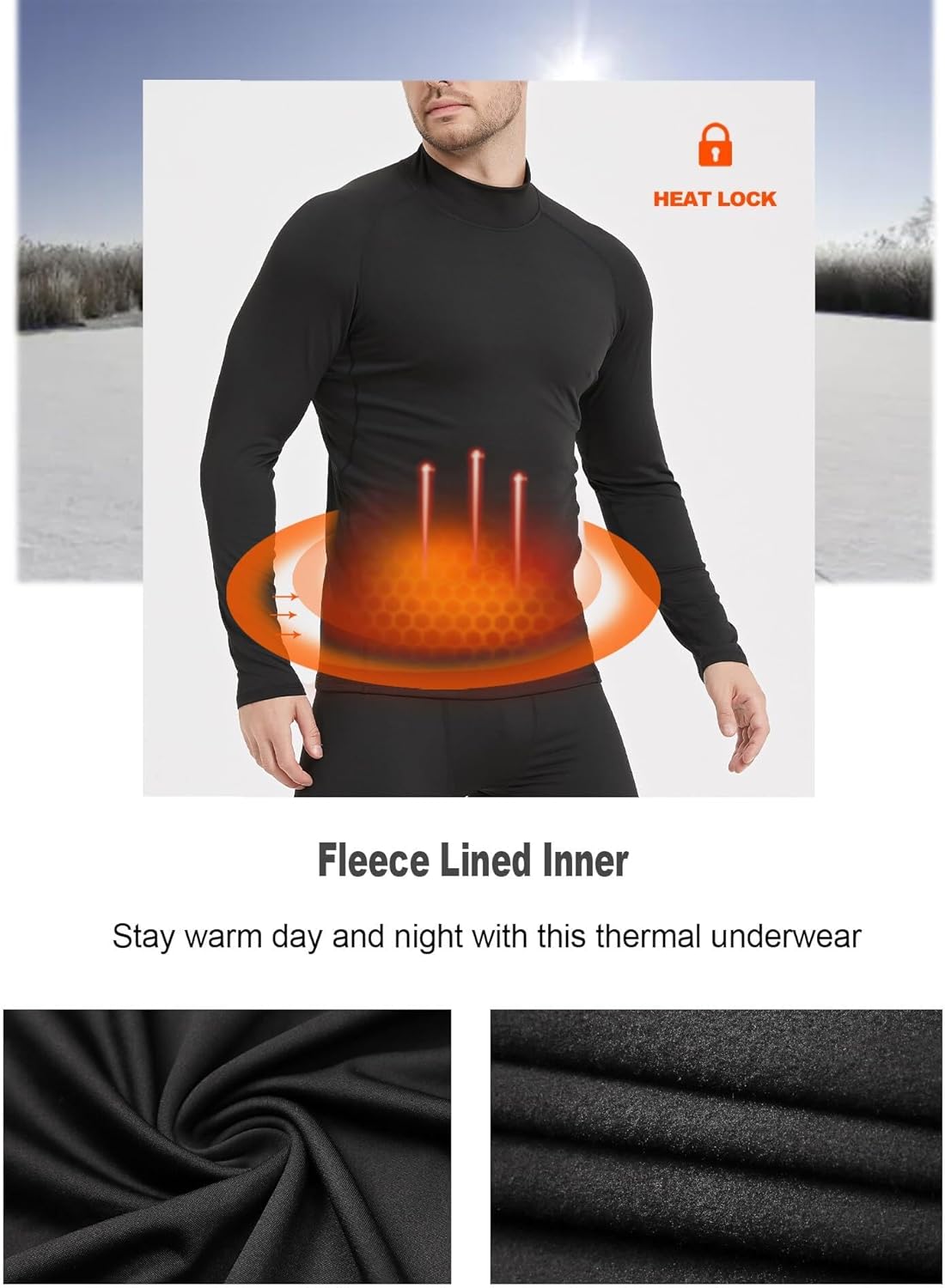 Dalavch 5 Pack Thermal Compression Shirts for Men Mock Turtleneck Long Sleeve Running Undershirt Base Layer Tops for Winter - Image 2