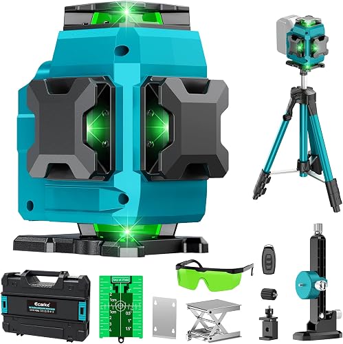 Niveau Laser 4D Vert 16 Lignes 4x360° Auto-Nivellement ±2 Ecarke