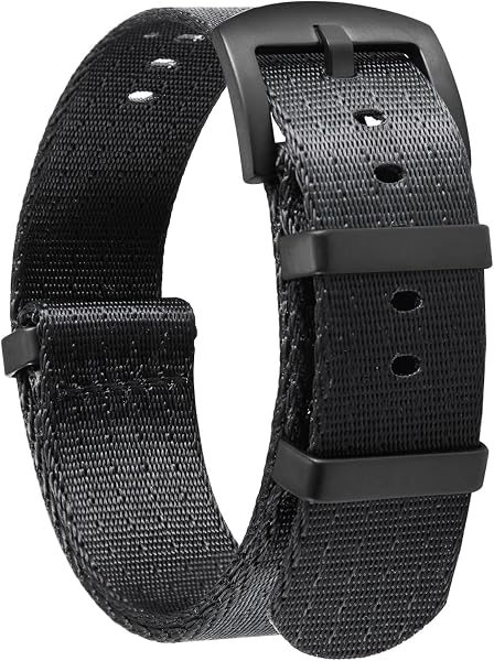 BINLUN Nylon Watch Band Thick G10 Premium Ballistic Nylon Multicolor Replacement Watch Straps with Silver/Black Stainless Steel Buckle for Men Women 18mm 20mm 22mm 24mm - 1