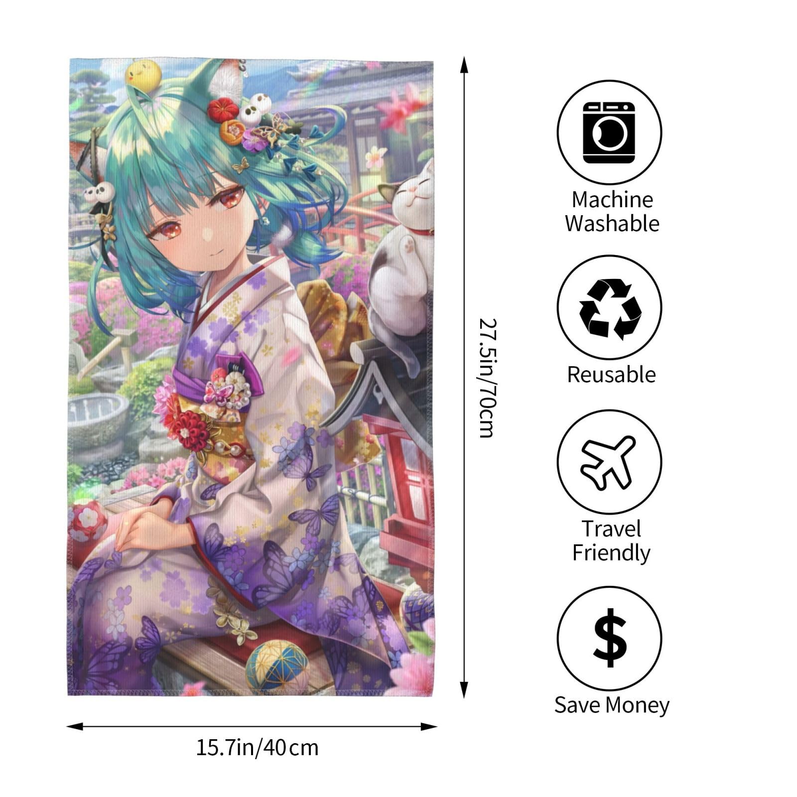 Amazon｜フェイスタオル おしゃれアニメ柄 Vtuber うるは るしあ