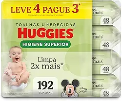 Huggies Lenços Umedecidos Max Clean, 4 pacotes com 48 toalhas - Leve 4 pague 3