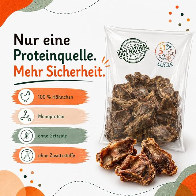 Foto 5 de 8 de Lucze Pollo estómagos secos para perros, estómagos de pollo monoproteína
