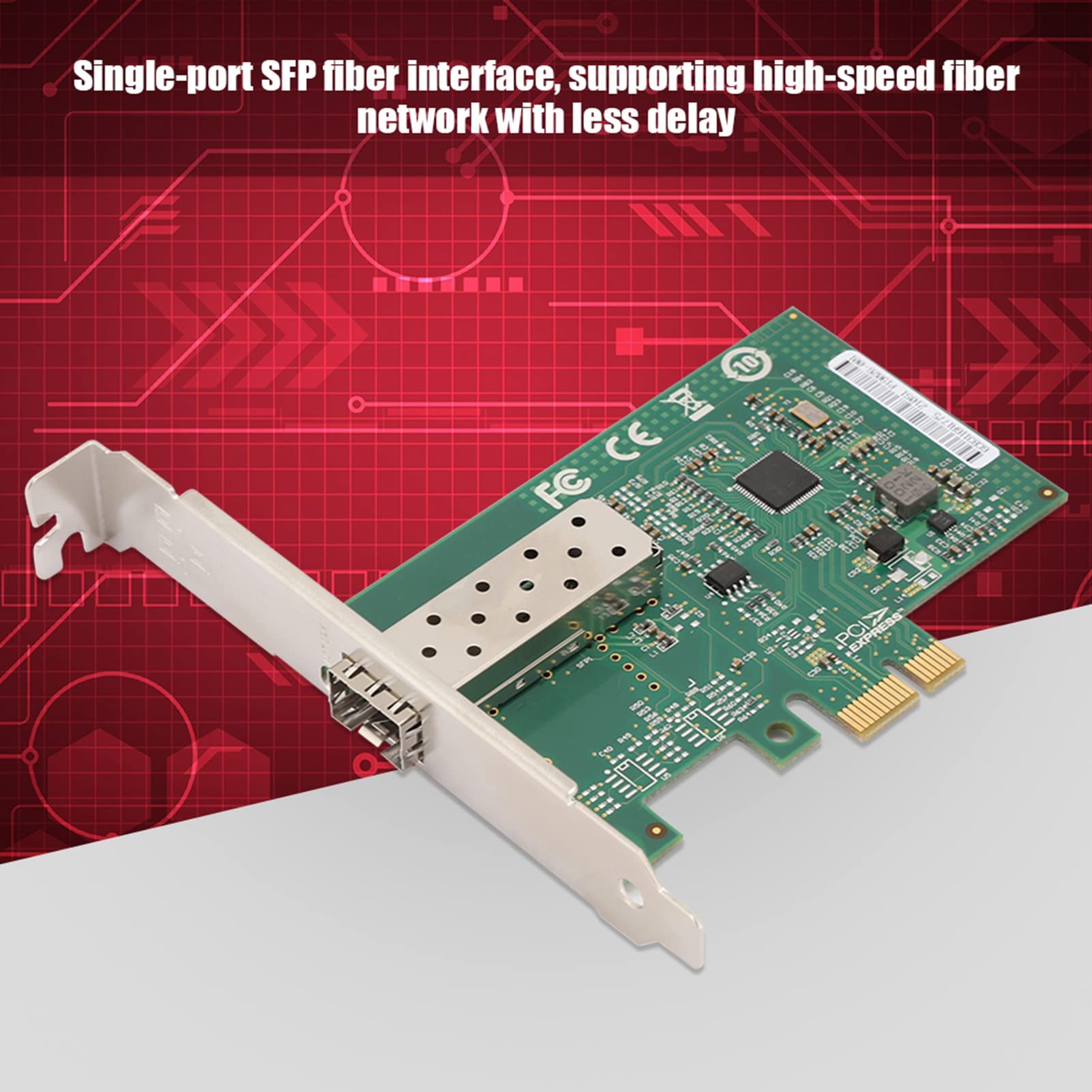 Bewinner Carte Réseau 10/100/1000bps, Carte Réseau Ethernet Gigabit Fibre Optique, PCI-Express 2.1, Adaptateur Réseau Gigabit Ethernet, Carte Réseau Fil Serveur/Bureau Général