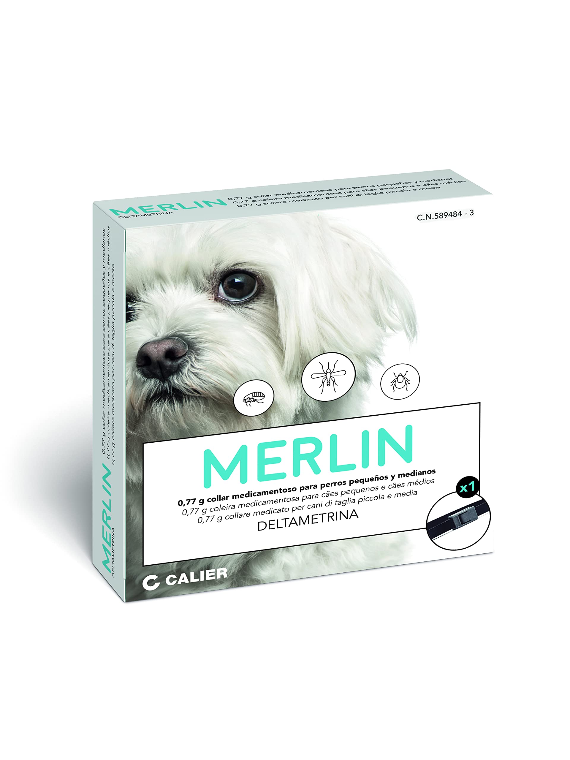 CALIER Collar Antiparasitario Merlin 48 Cm Caja 1 Unidad