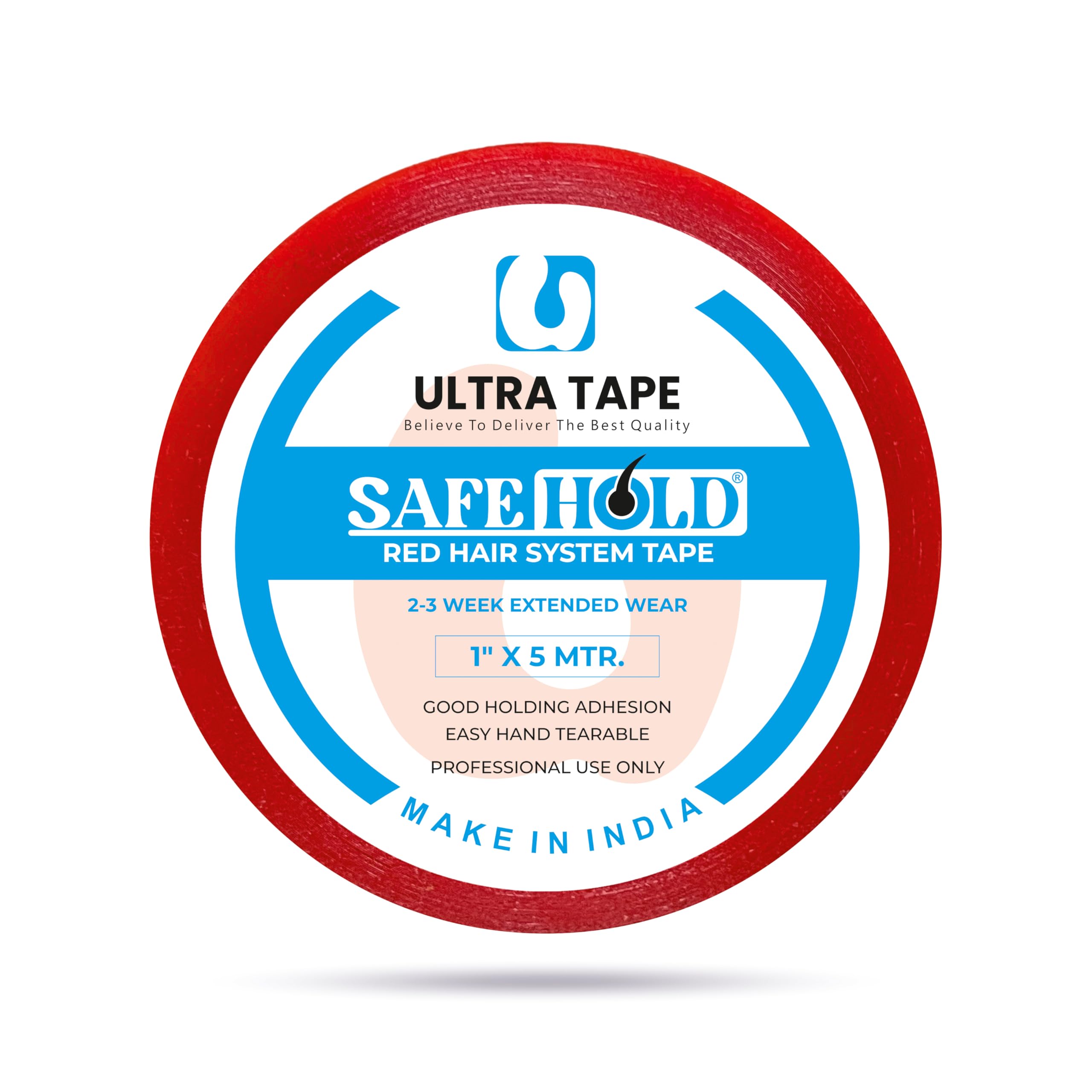 SAFEHOLD Hair Patch Red Tape | Hair Wig Red Tape | Ultra Hold | Double-sided Hair Patch | Cotton-Cloth | Waterproof | Maximum Hold upto 2 weeks (1 Inch X 5 Yards) (Pack Of 1)-image-29
