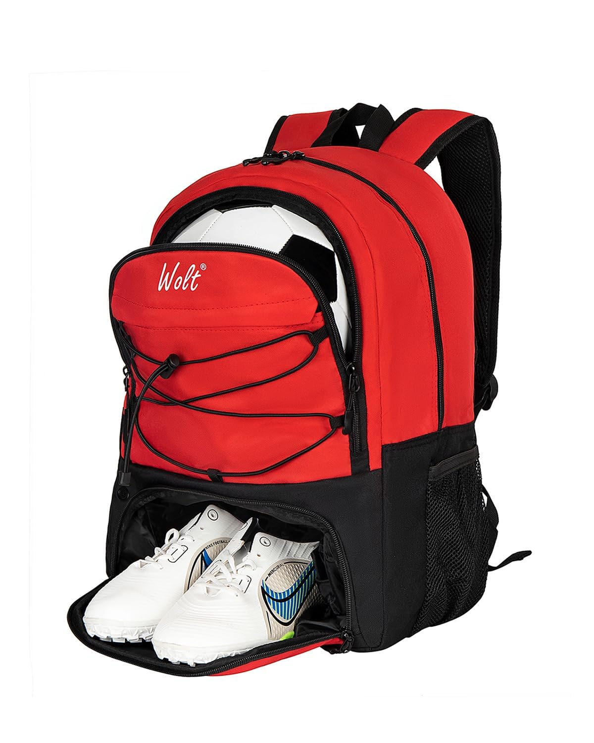 Youth Soccer Ball Backpack, Sports Bag with Ball holder & Shoe compartment, For Soccer, Football, Basketball, Volleyball, Gym