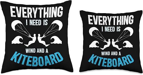 Miniatura 3 de Wind And A Kiteboard Kitesurfing Kitesurf Kiteboarder Throw Pillow