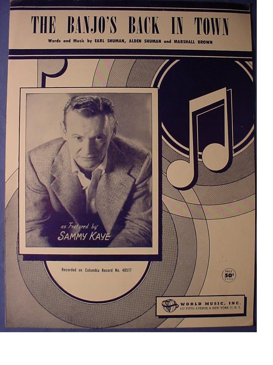 The Banjo's Back In Town Near Mint Original 4 Page Sheet