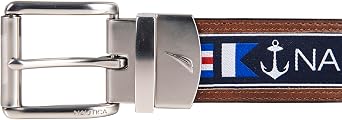 Nautica Men's Reversible Leather Belt | 2-in-1 | Classic | Everyday | Business | Work | Dress | Casual | Metal Buckle