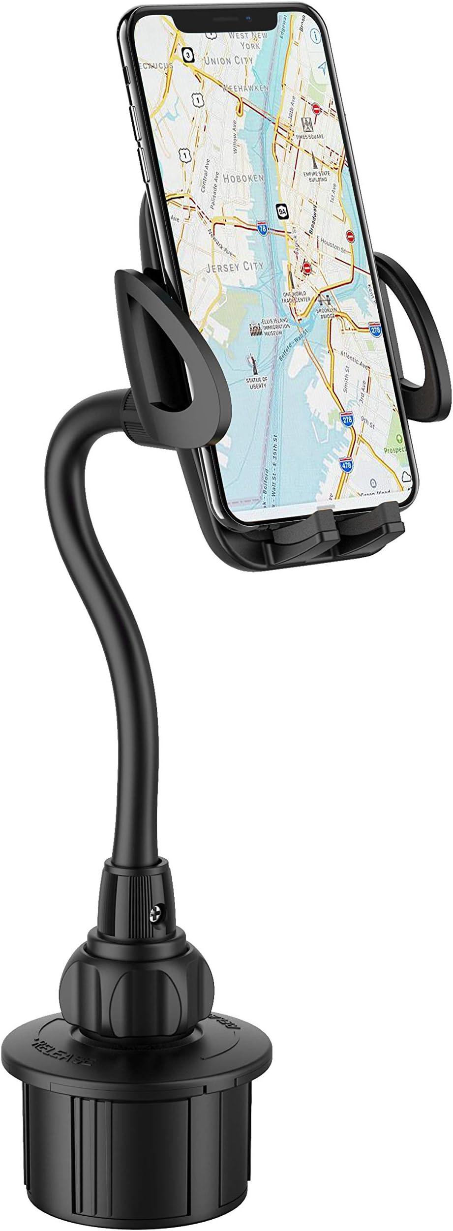 Car Cup Holder Phone Mount,Adjustable Gooseneck Cell Phone Holder with 360° Rotatable Cradle for Most Smartphones
