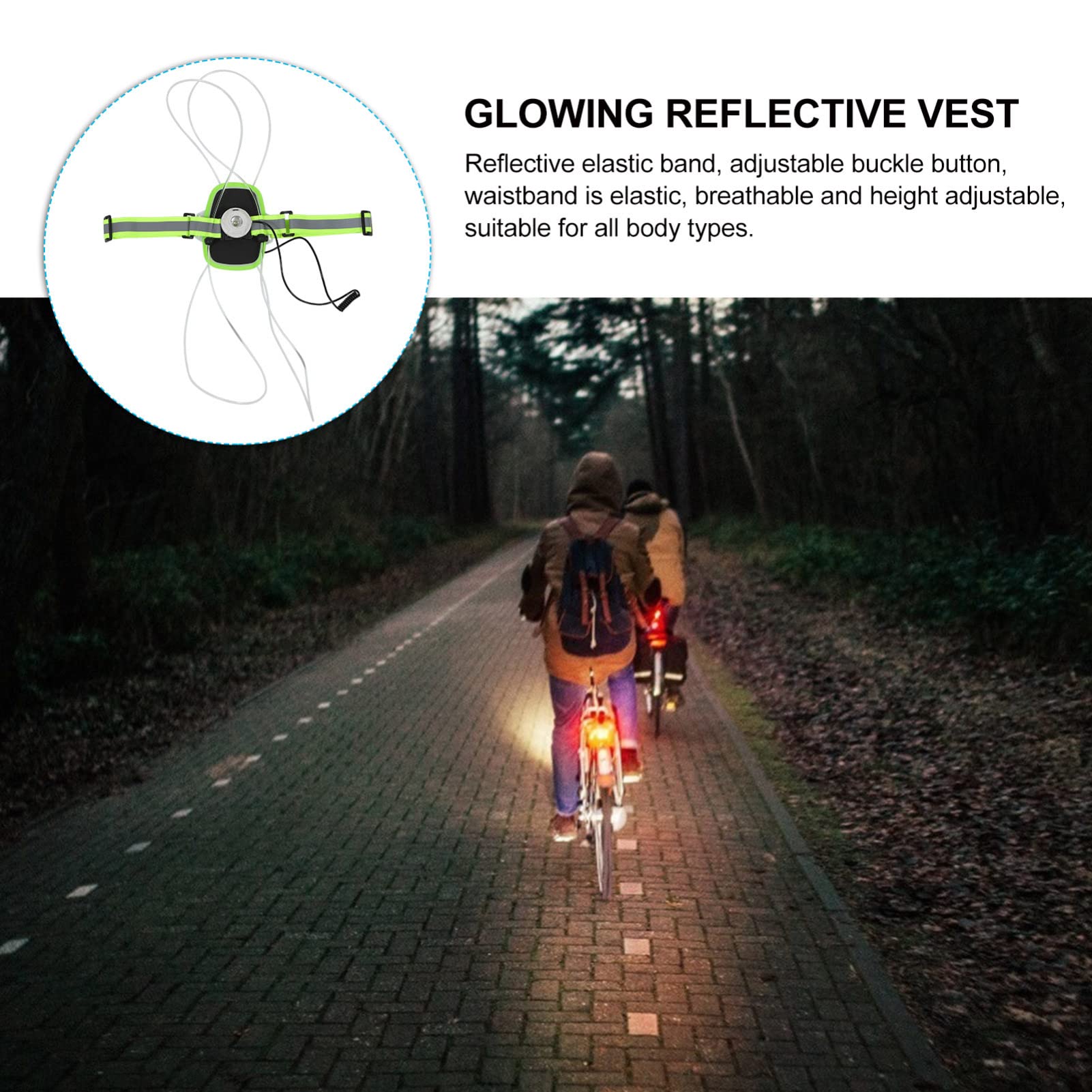 Uonlytech Verstellbare Reflektierende Weste mit USB Aufladbarem Positionslicht Polyester Material und 1200mah Akku für Sicheres Laufen und Outdoor Aktivitäten bei Nacht