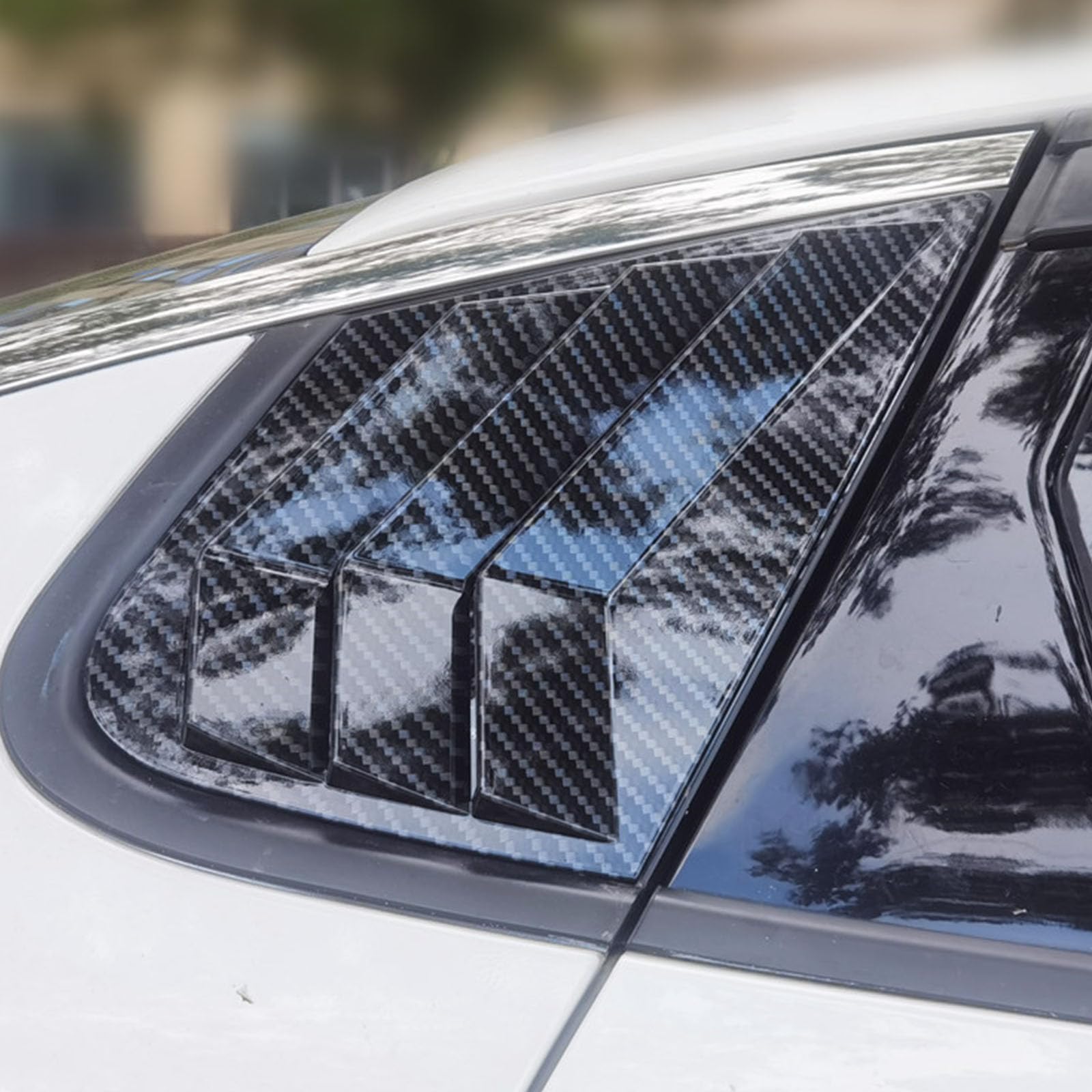 2 sztuki do KIA K5 2016-2019 Tylne okiennice samochodowe żaluzje boczne, osłony, wykończenia, akcesoria zewnętrzne ABS, B Carbon Fiber Look