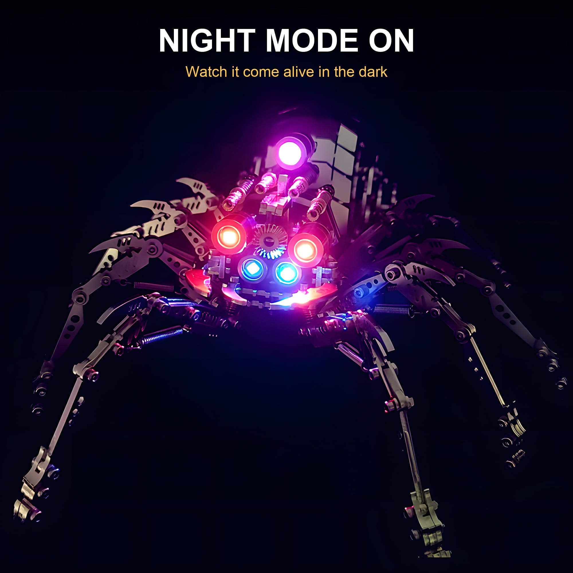 Puzzle 3D de Metal para Adultos, Araña 510 Piezas con LED