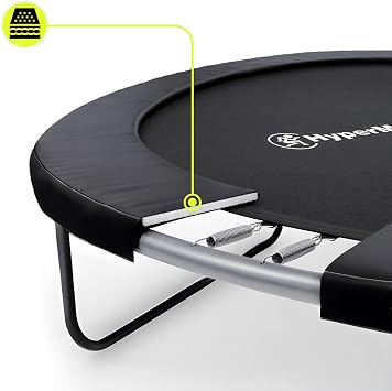 HyperMotion Kids Trampoline with Ladder and Inner Safety Net Garden Outdoor Play Equipment Heavy Duty Frame