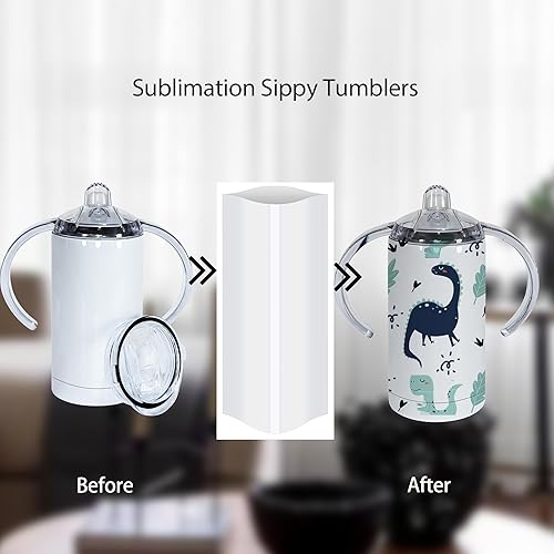 Miniatura 2 de AGH Vasos de sublimación de 12 onzas en blanco, paquete de 30 vasos de sublimación para biberón, vasos de sublimación aislados de acero inoxidable