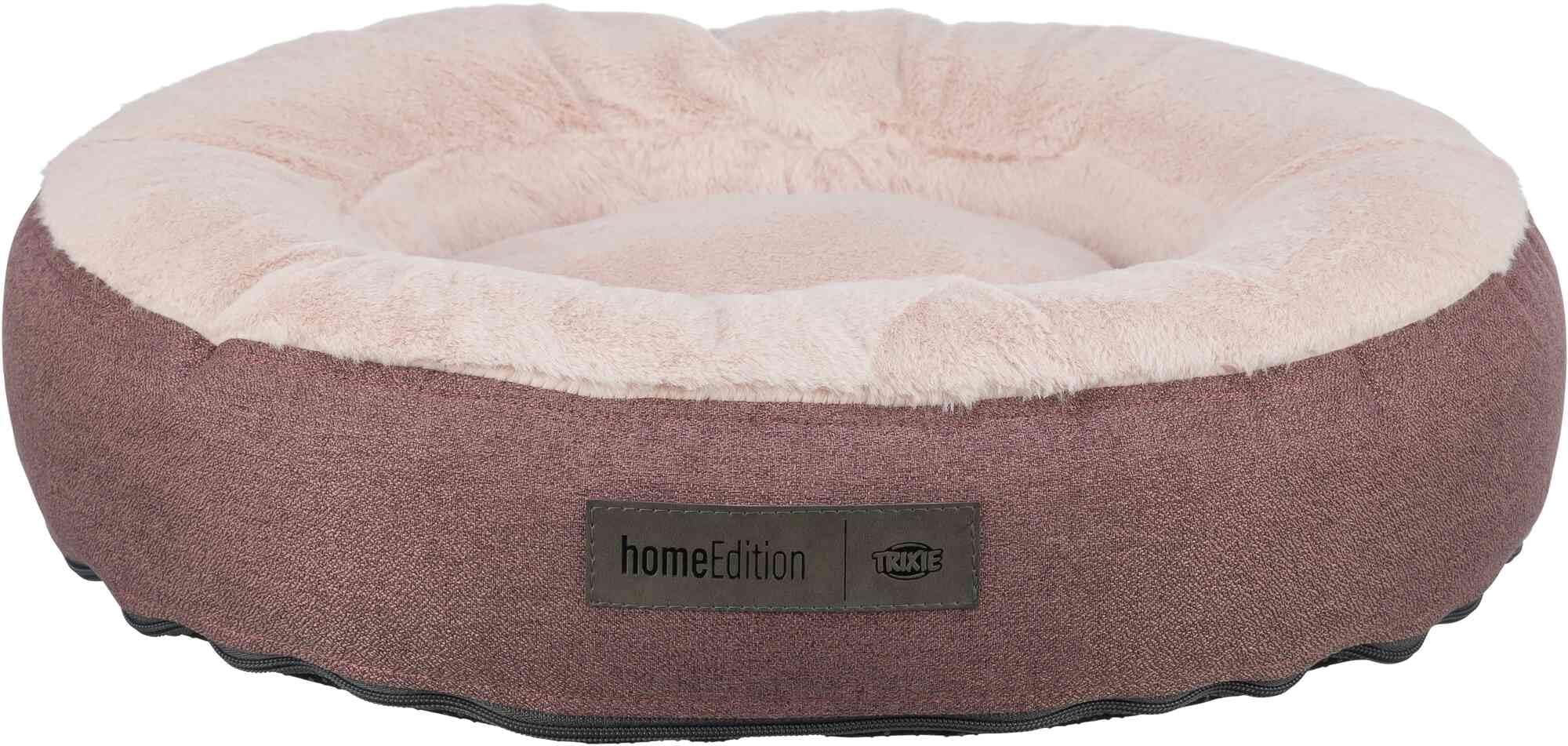 TRIXIE Hundebett Felicia rund ø 50 cm in Beere - ø 26 cm Liegefläche - weiches Hundekissen mit Silikon-Füllung - Hundekorb für kleine Hunde & Welpen - rutschfest - Bezug abnehmbar und waschbar - 37882