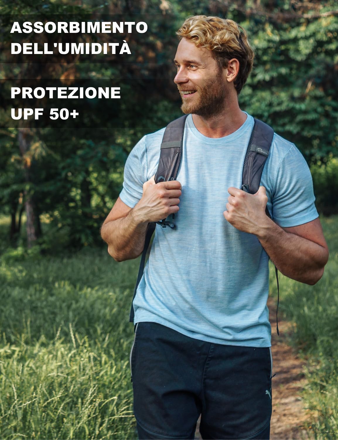 Merino.tech Maglietta Lana Merinos Uomo - Maglia Termica Uomo in Lana Merinos Manica Corta con Calze