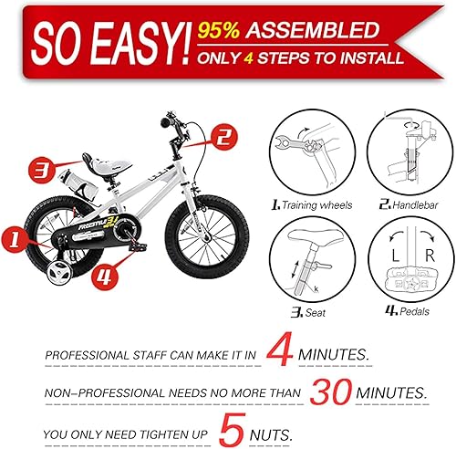 Miniatura 245 de RoyalBaby Kids Bike Freestyle Classic & EZ Balance Pedal Switchable Bicycle, 12 14 16 18 Inch, 3-10 Years Toddler to Big Kids Verde