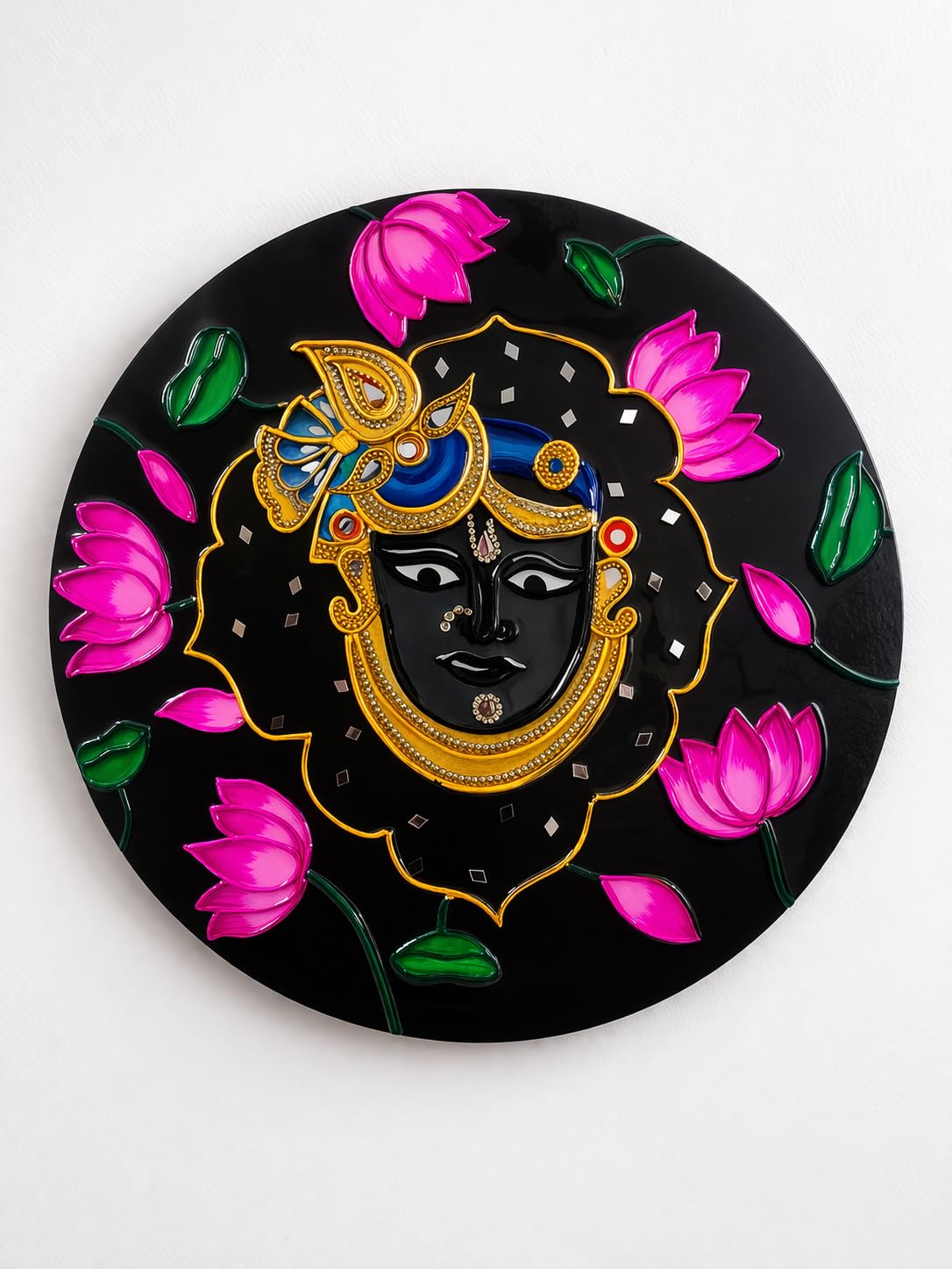 Anishakraft Lippan Art Shreenath Ji Wall Decor, Handcrafted Traditional Artwork-image-21