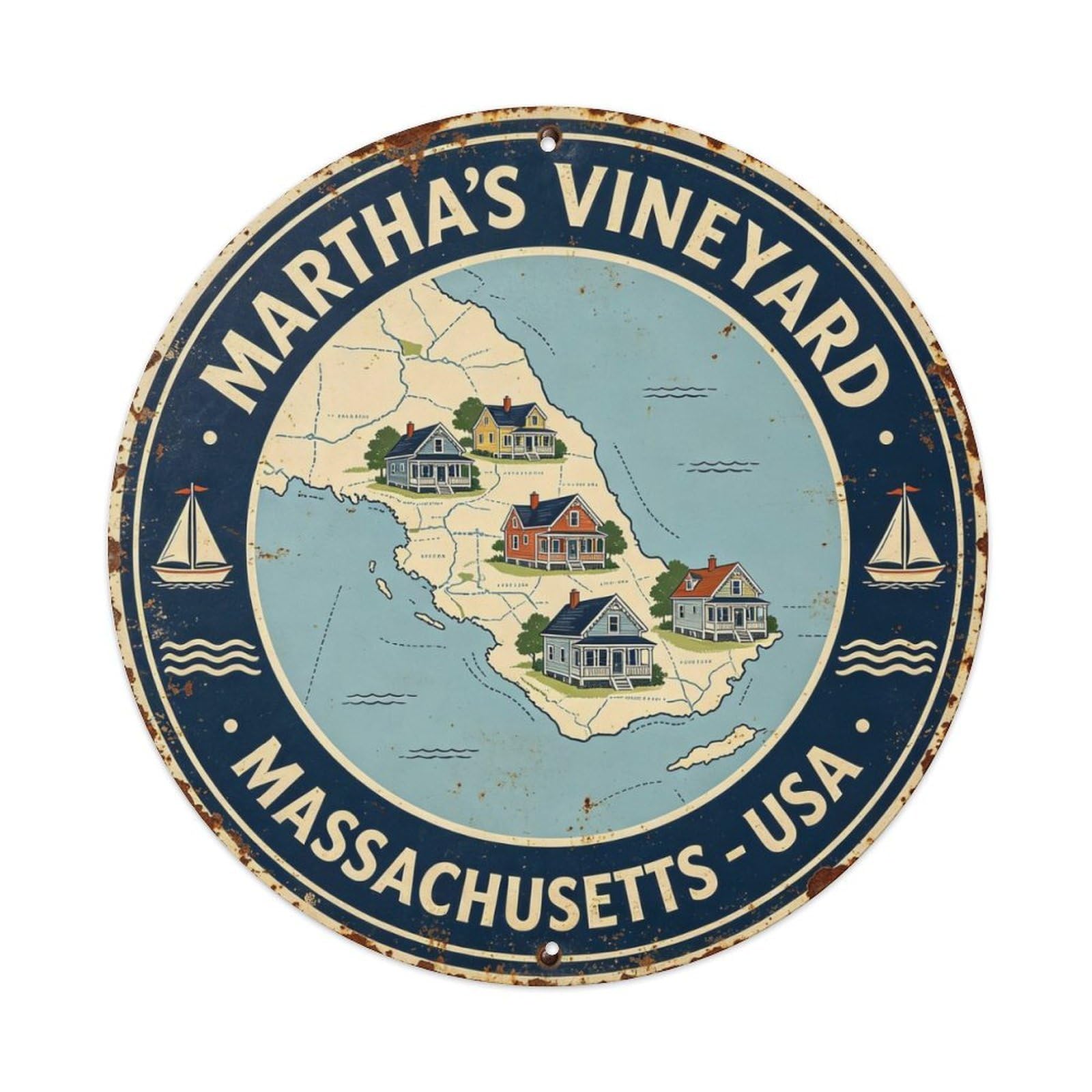 Martha's Vineyard Metal Tin Sign Plaque