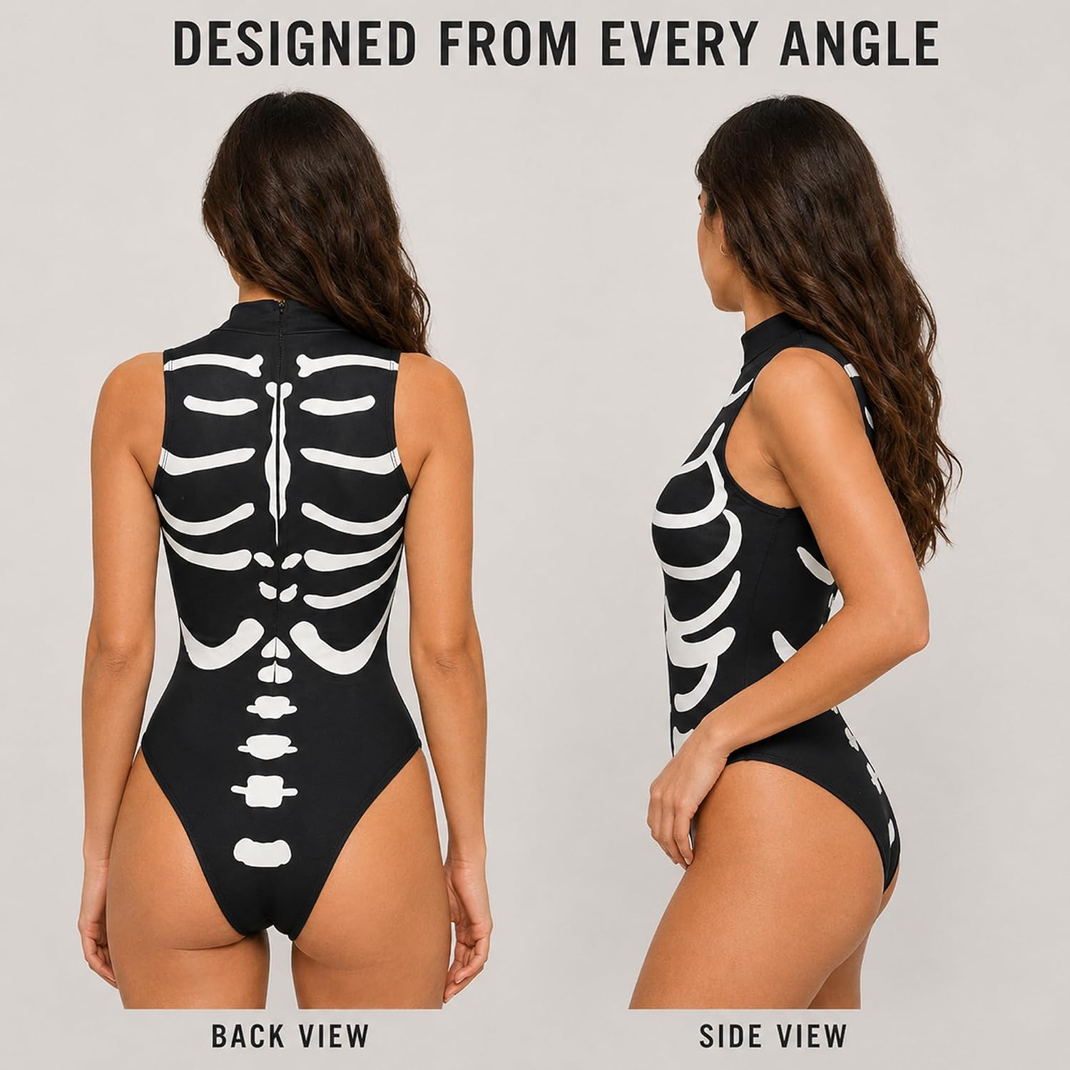 paloli Glow in the Dark Skeleton Bodysuit for Women