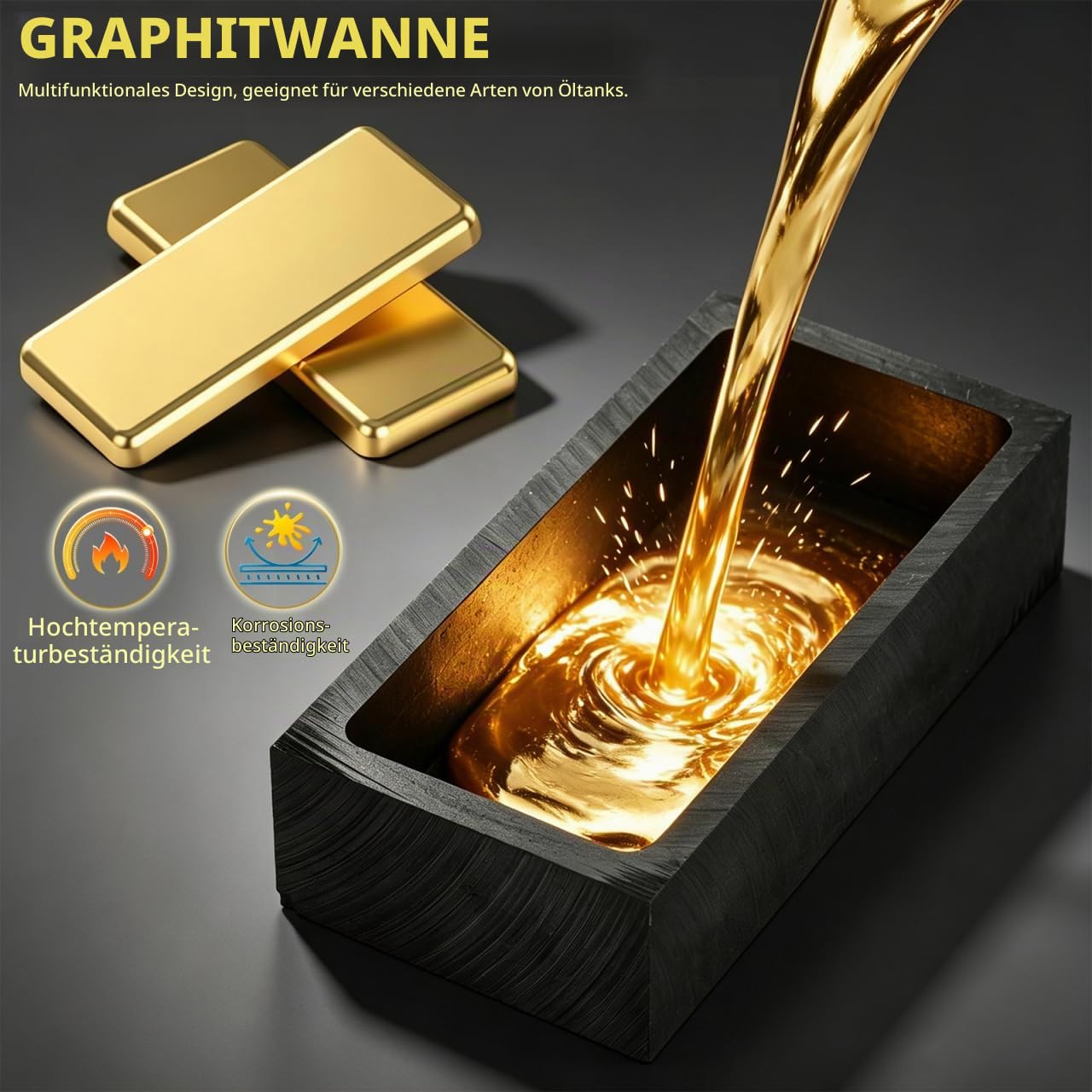 TEHAUX 3 Stücke Graphitform Graphittiegel Für Kupfer Und Aluminium Quadratische Schmelztiegel Versorgung Für Die Ölindustrie Und Das Schmelzen