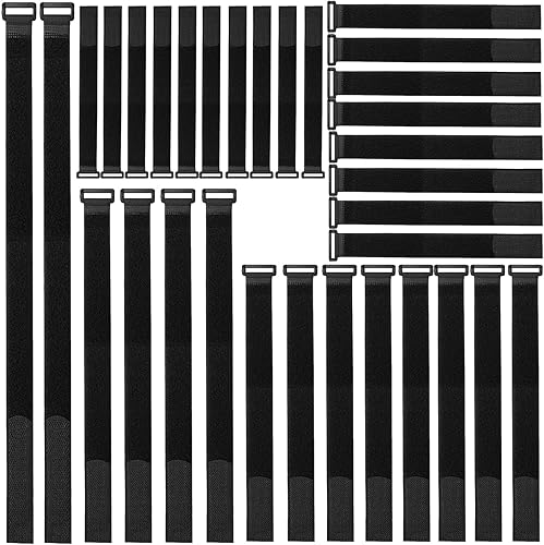 Miniatura 17 de Paquete de 30 correas de gancho y bucle de 8 pulgadas, correa de cable de sujeción reutilizable, correas de cable autoadhesivas duraderas