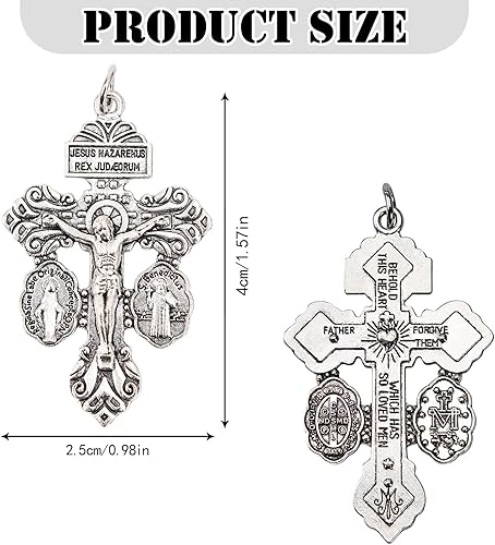 Miniatura 2 de 24 Pcs Pardon Crucifix for Rosary Making Supplies,Rosary Crosses Parts St Benedict Medal Rosaries Catholic Bulk,La Cruz Del Perdon