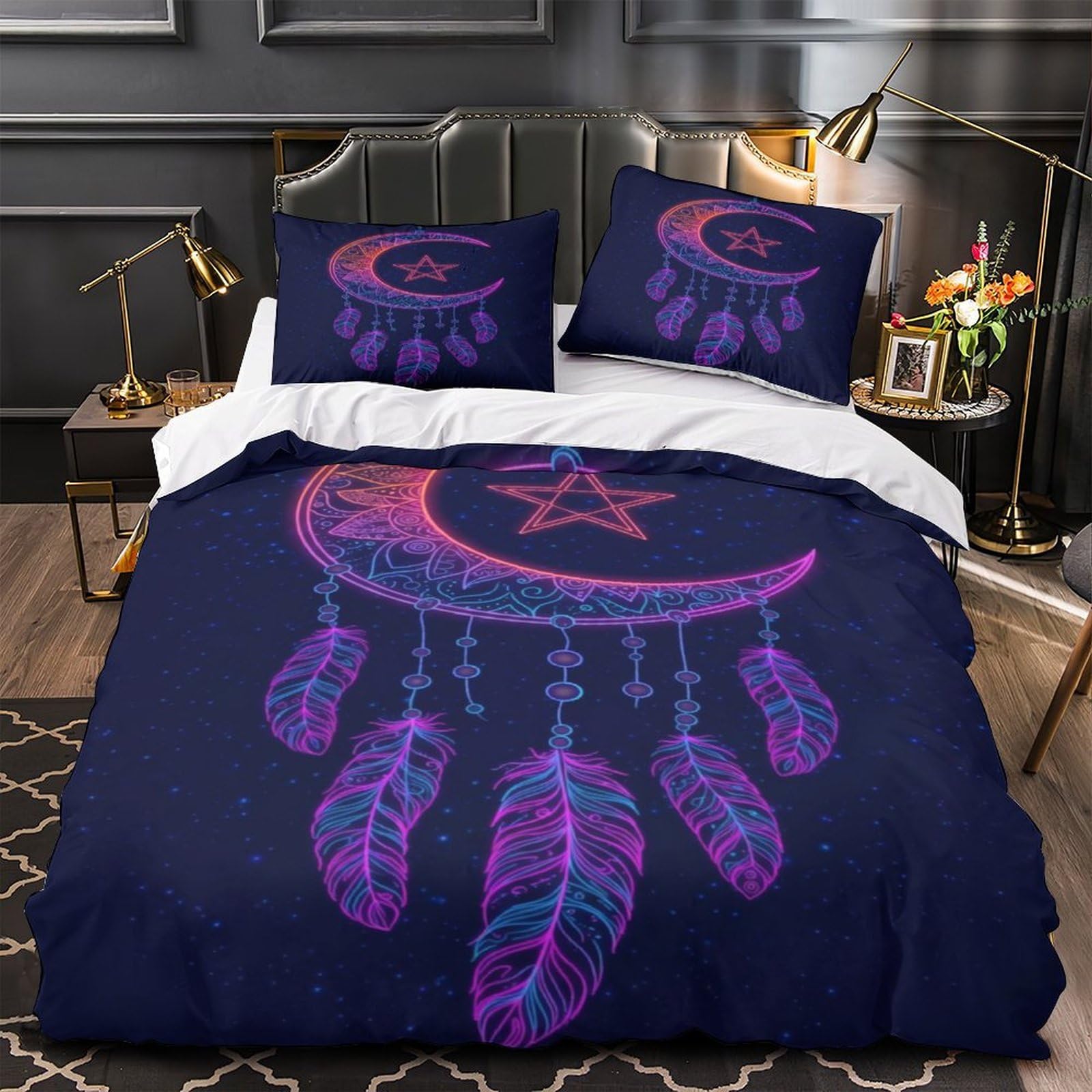 Housse de couette effet 3D ancre nautique ultra douce King