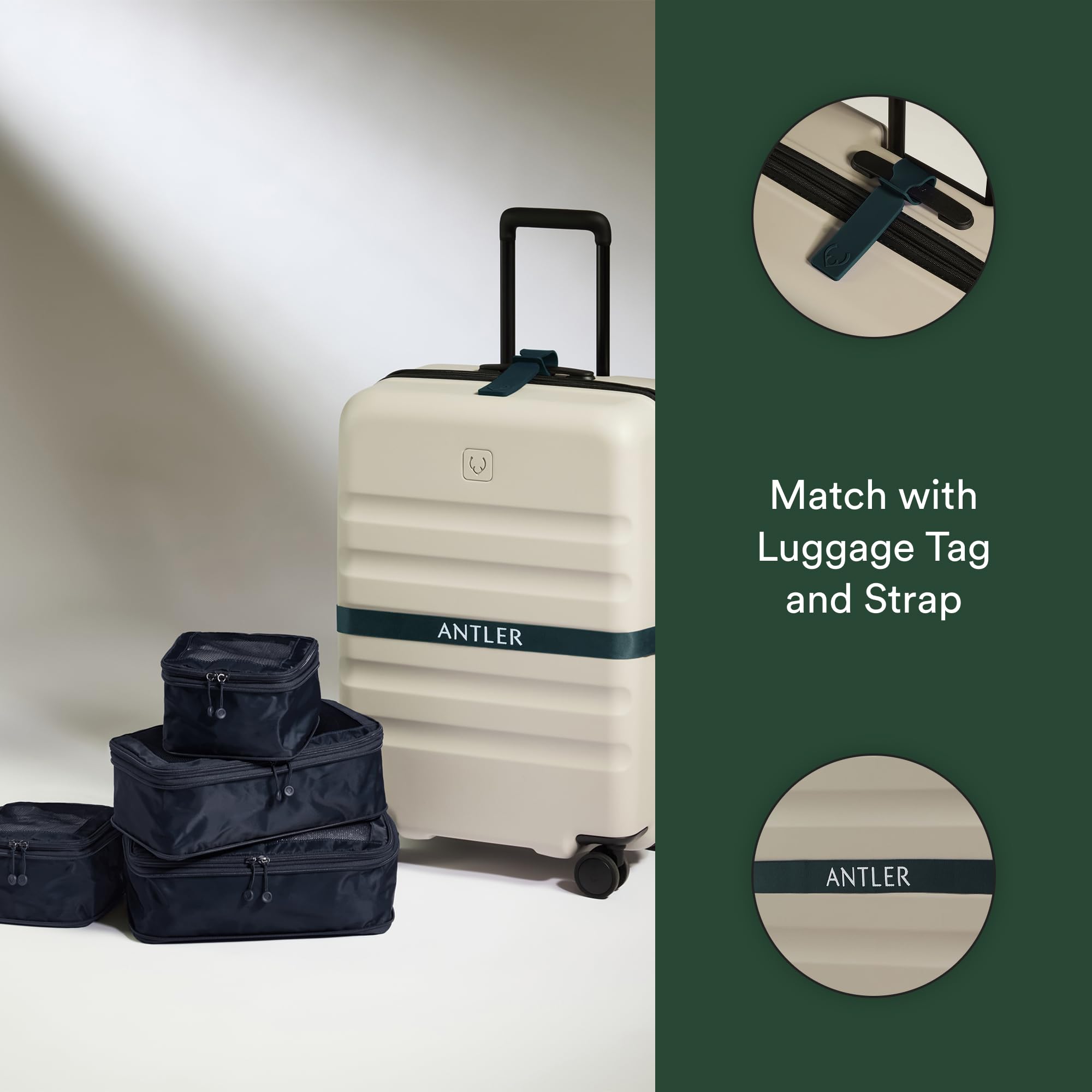 ANTLER - Compression Packing Cubes für Reisen, Gepäck-Organizer für Koffer oder Taschen, Reisezubehör, 4er Set, Indigo
