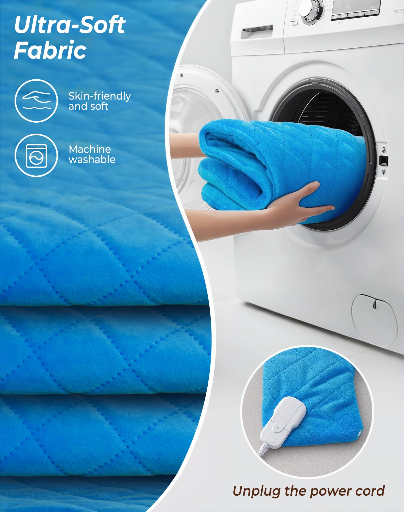 UTK Almohadilla térmica para cuello y hombros, hasta 70 °C, alivio más profundo del dolor, almohadilla de calor de hombro de 1.4 libras con 6 niveles de calefacción, temporizador de apagado automático