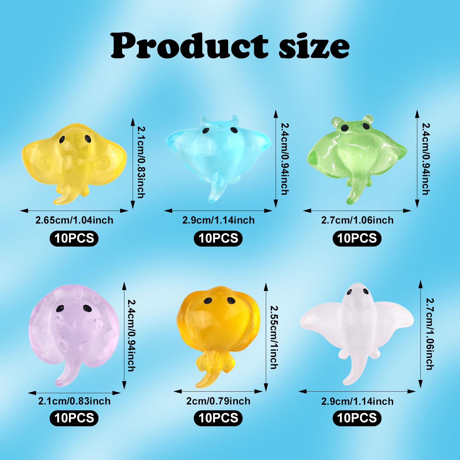 Tinoaly 60pcs Mini Manta Ray - Image 2