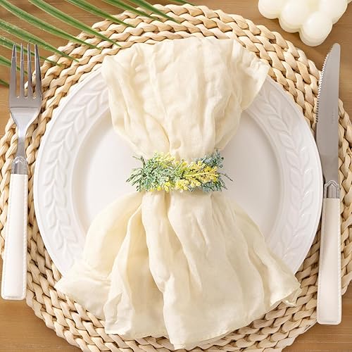 Miniatura 13 de Socomi Servilletas de estopa de terracota naranja quemado de otoño para Acción de Gracias, paños de queso de gasa, juego de 10 servilletas lavables