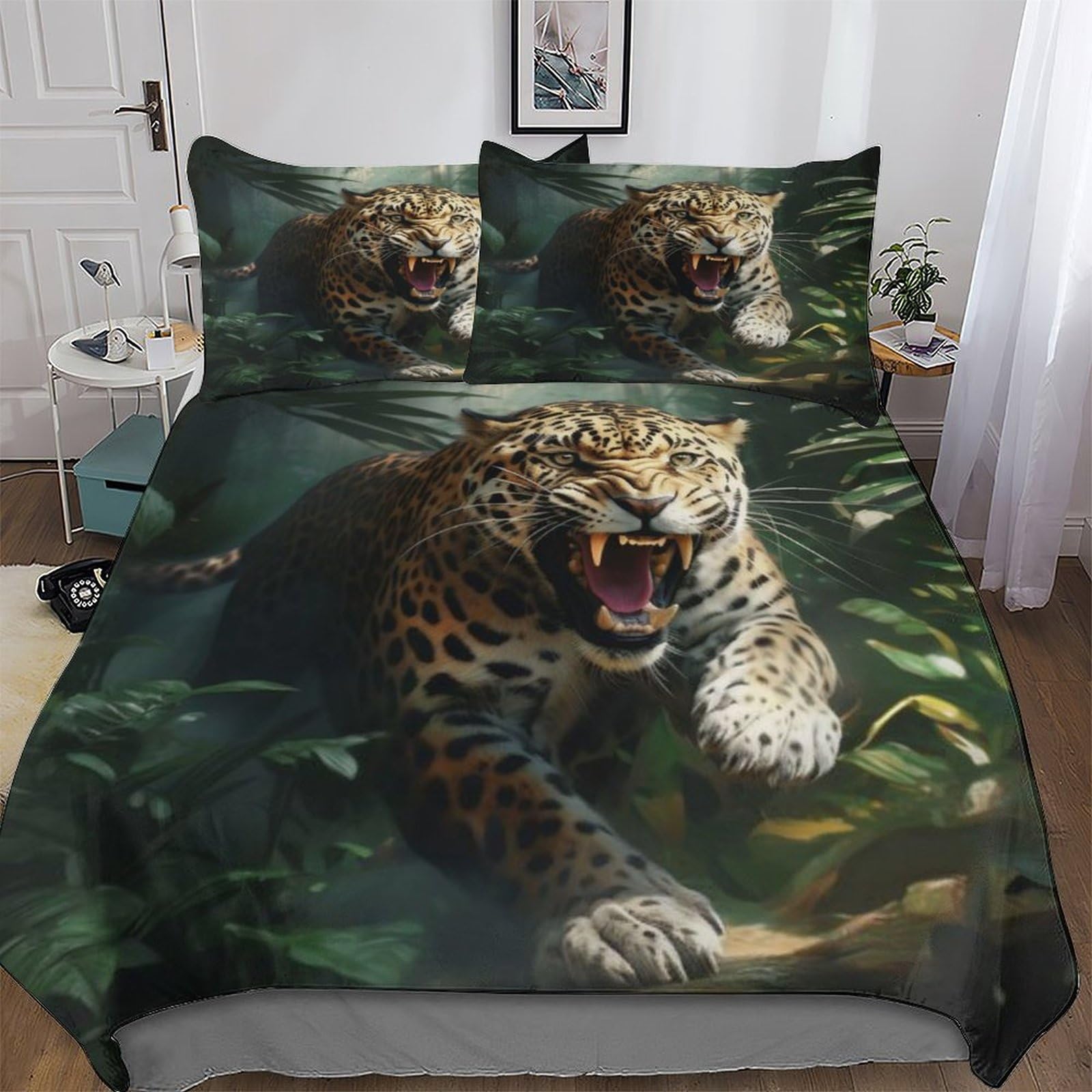 Parure de lit tigre 3D 200x200 pour créer une ambiance jungle moderne dans la chambre