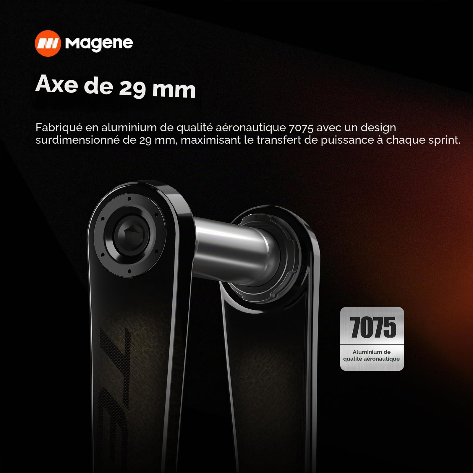 Magene TEO Pédalier P515 avec Capteur de Puissance, 4 Boulons, 110BCD, axe de 29 mm, Bluetooth Ant, Pédale de Cadence, équilibre, Pédalier en Carbone