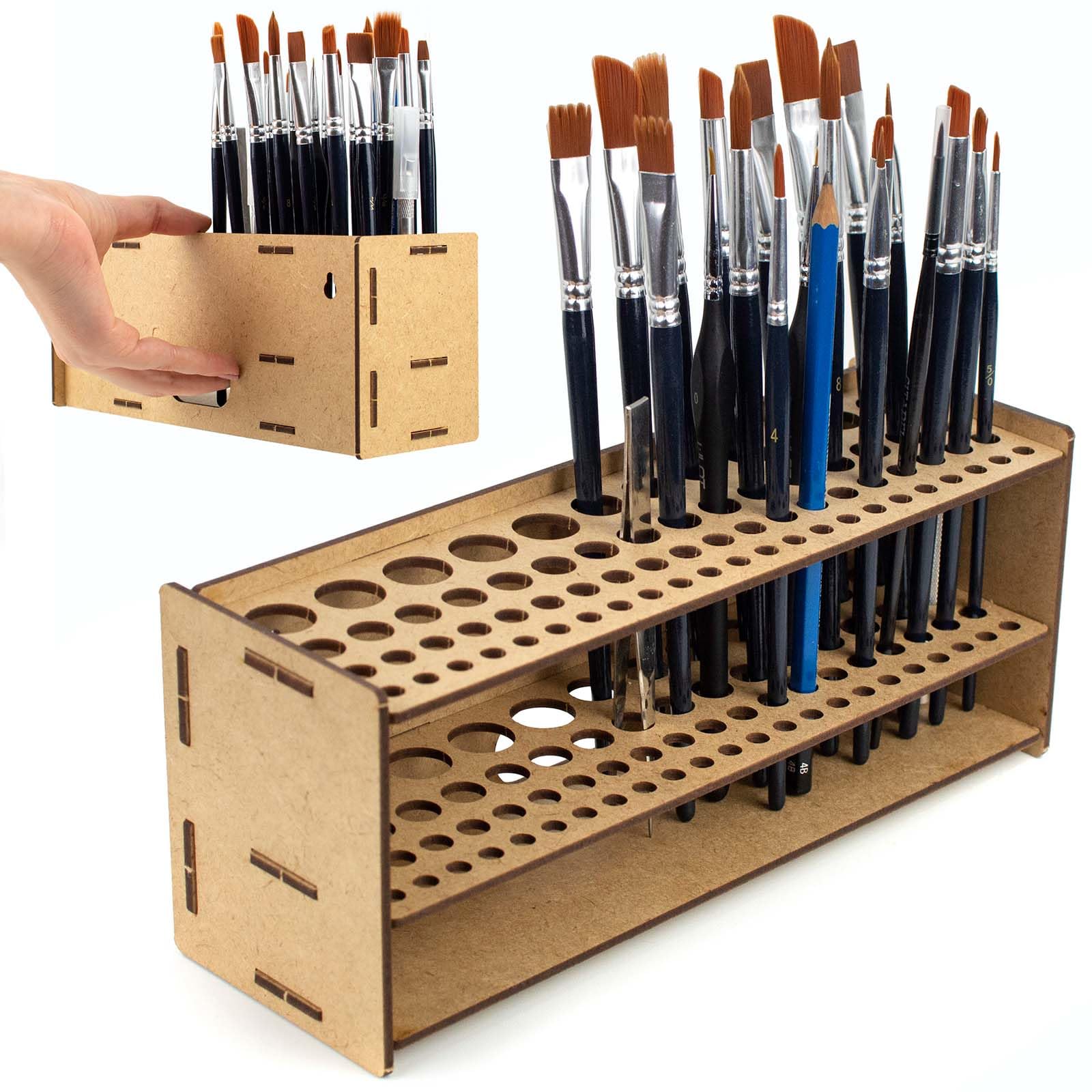 PROSCALE Brush Holder Organiser for Miniature Model Making. Brush Organiser Kit for Exhibition Table and Wall for Miniatures Warhammer Model Making Maquettes and Crafts (Brush B)