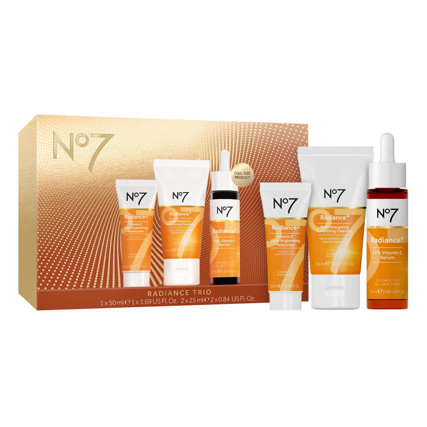 Amazon.com: No7 Radiance Trio Gift Set - Includes Radiance+